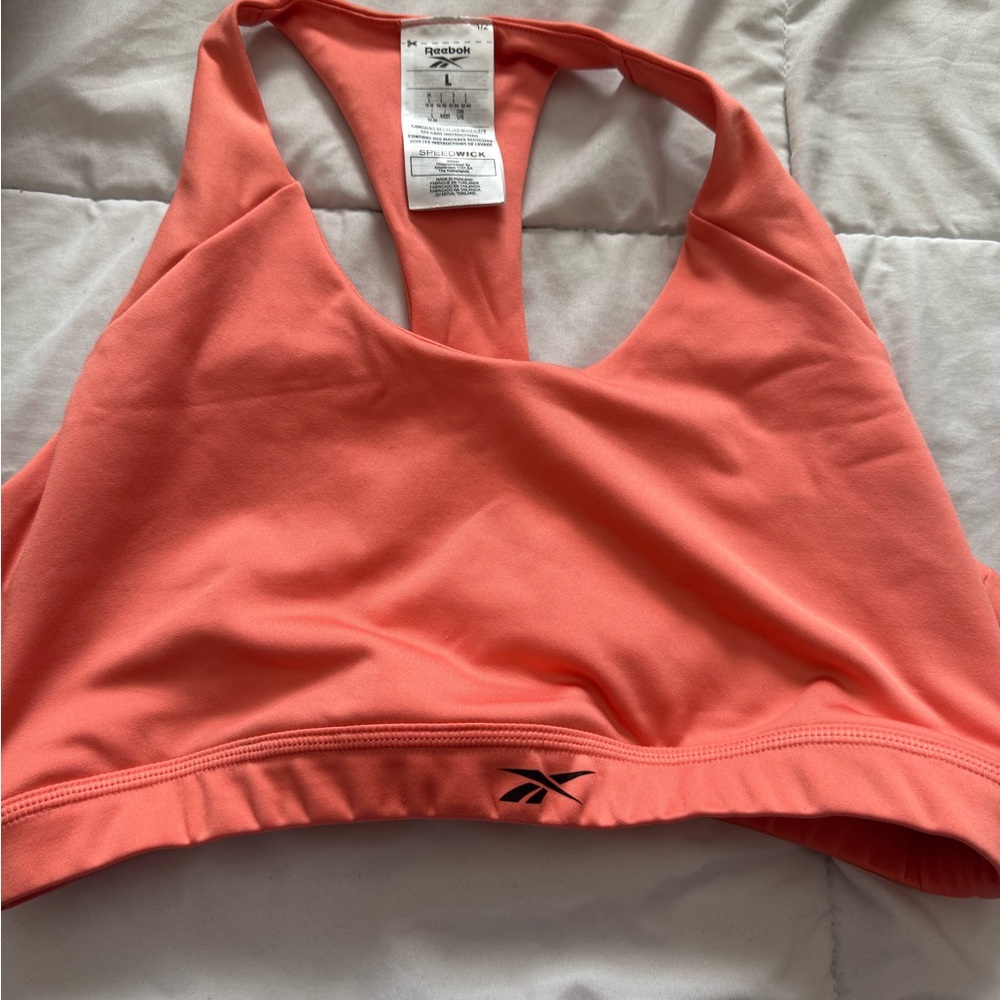 Pink Reebok sports bra